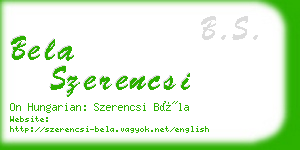 bela szerencsi business card